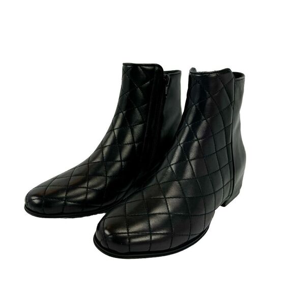 Vaneli Womens 6 M Gaston Ankle Boots Booties Black Nappa Quilted Leather NIB NEW - Picture 4 of 13